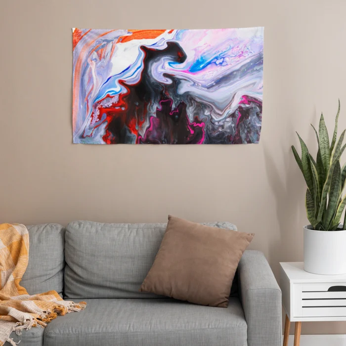 Canlı Fluid Art Duvar Örtüsü - Görsel 1