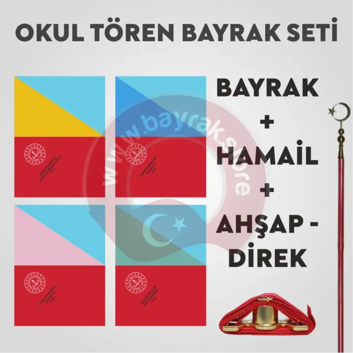 Okul Flaması Tören Takım Seti - Görsel 1