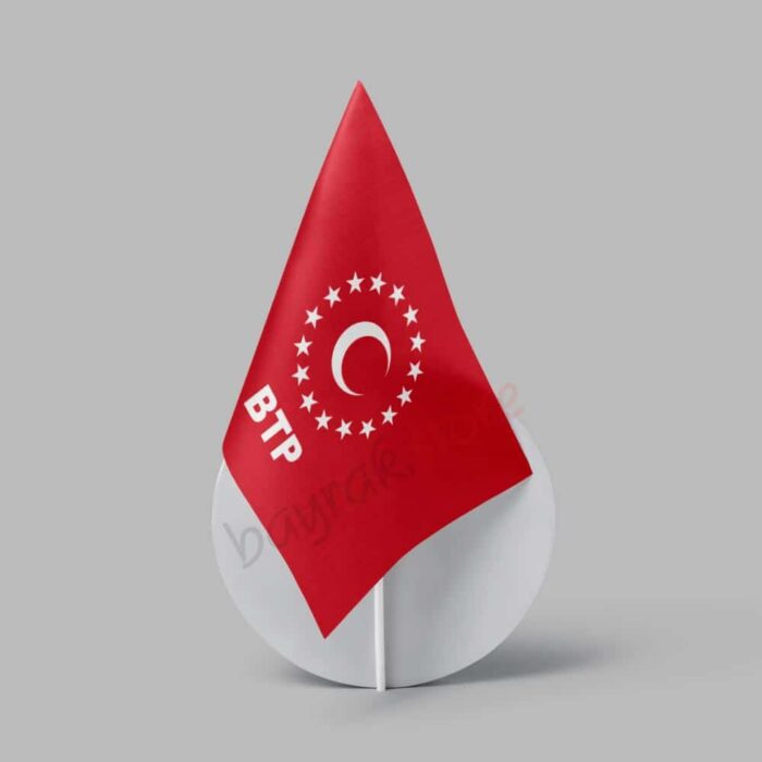 BTP 50×75 cm Kırmızı Zemin Raşel Sopalı Bayrak - Görsel 3
