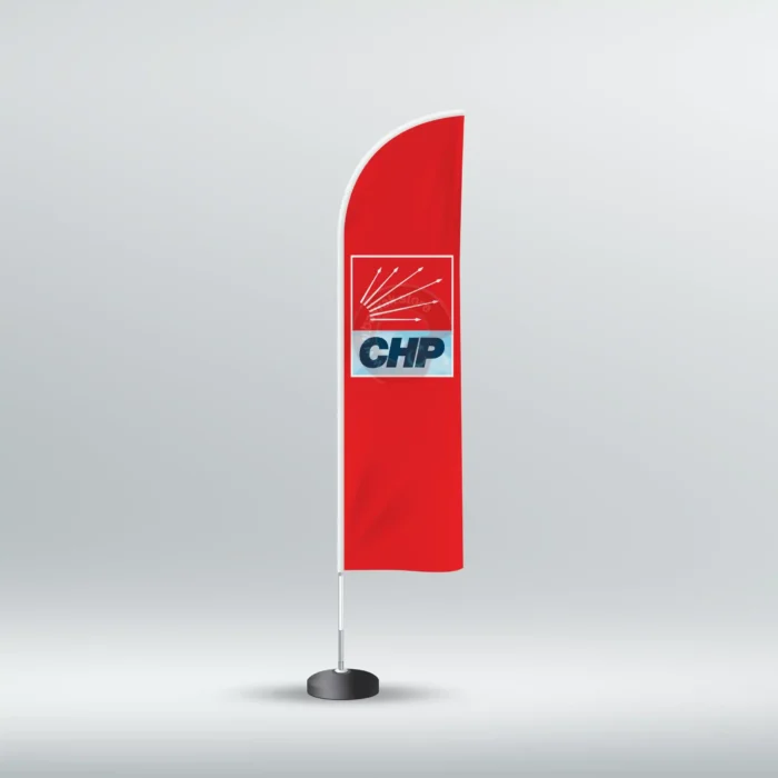 Chp Yelken Bayrak Kırmızı (75×300) - Görsel 1