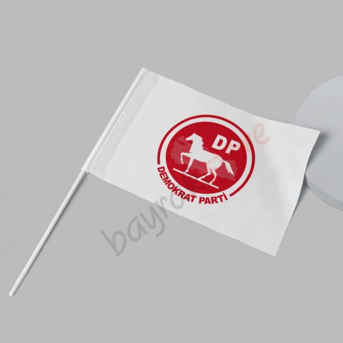 Demokrat Parti  50×75 cm Raşel Sopalı Bayrak - Görsel 2