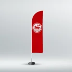 Demokrat Parti Yelken Bayrak Kırmızı (75×300)