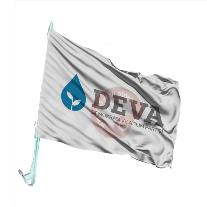 Deva Partisi Otofors Bayrağı Beyaz 30×45 Cm - Görsel 1
