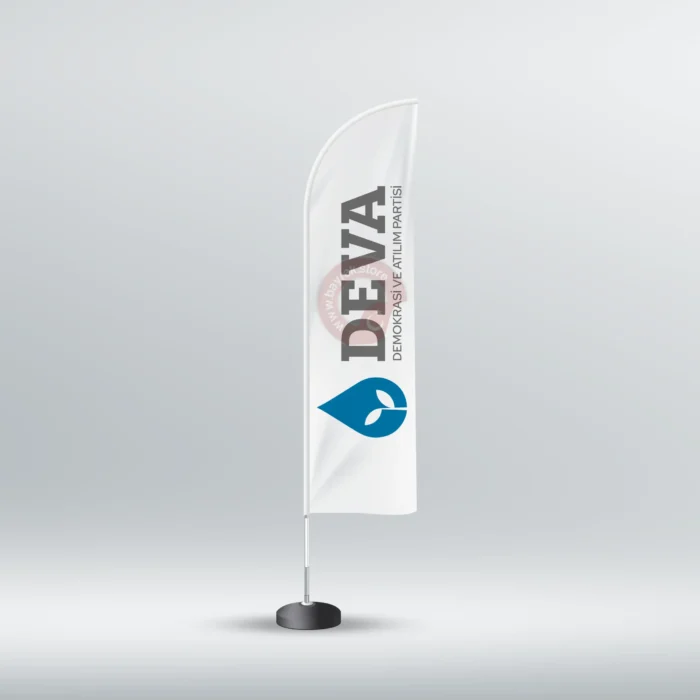 Deva Partisi Yelken Bayrak Beyaz (75×300) - Görsel 1