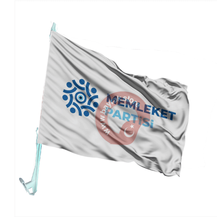 Memleket Partisi Otofors Bayrağı Beyaz 30×45 Cm - Görsel 1