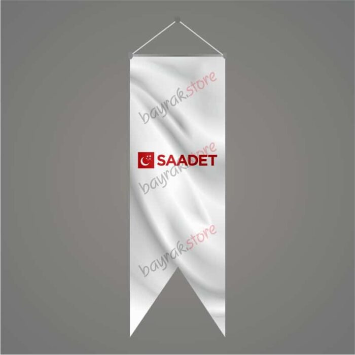 Saadet Partisi Beyaz Kırlangıç Bayrak 50x150 cm - Görsel 1