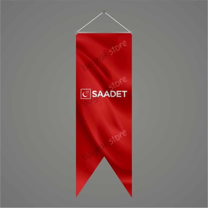 Saadet Partisi Kırmızı Kırlangıç Bayrak 50x150 cm - Görsel 1