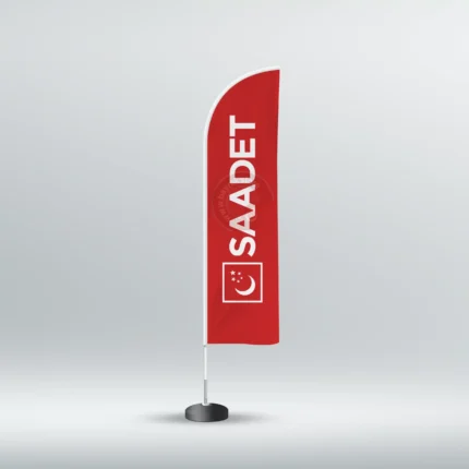Saadet Partisi Yelken Bayrak Kırmızı (75×300)