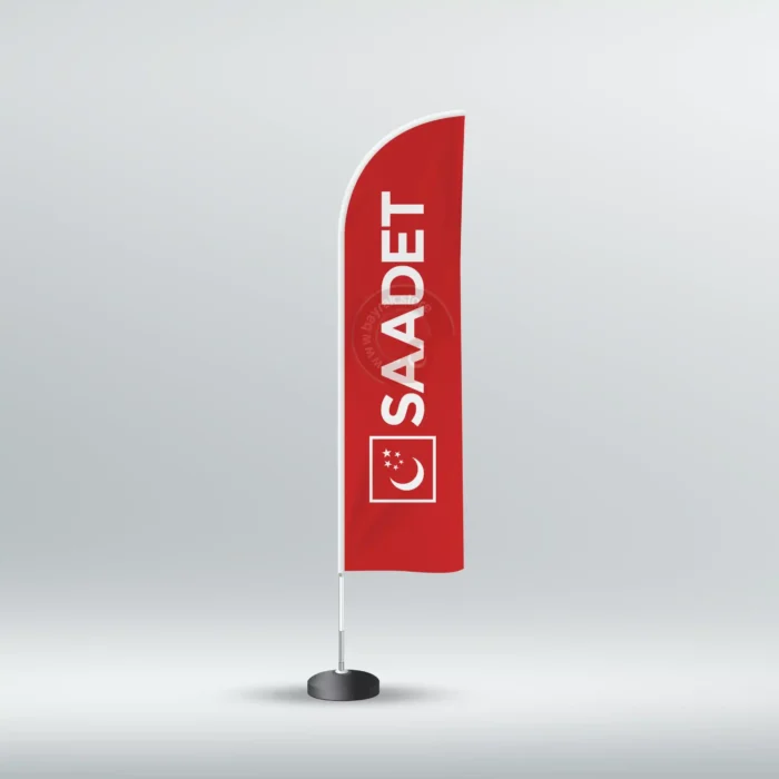 Saadet Partisi Yelken Bayrak Kırmızı (75×300) - Görsel 1