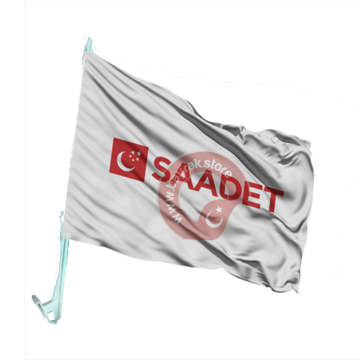 Saadet Partisi Otofors Bayrağı Beyaz 30×45 Cm - Görsel 1