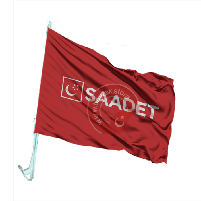 Saadet Partisi Otofors Bayrağı Kırmızı 30×45 Cm - Görsel 1