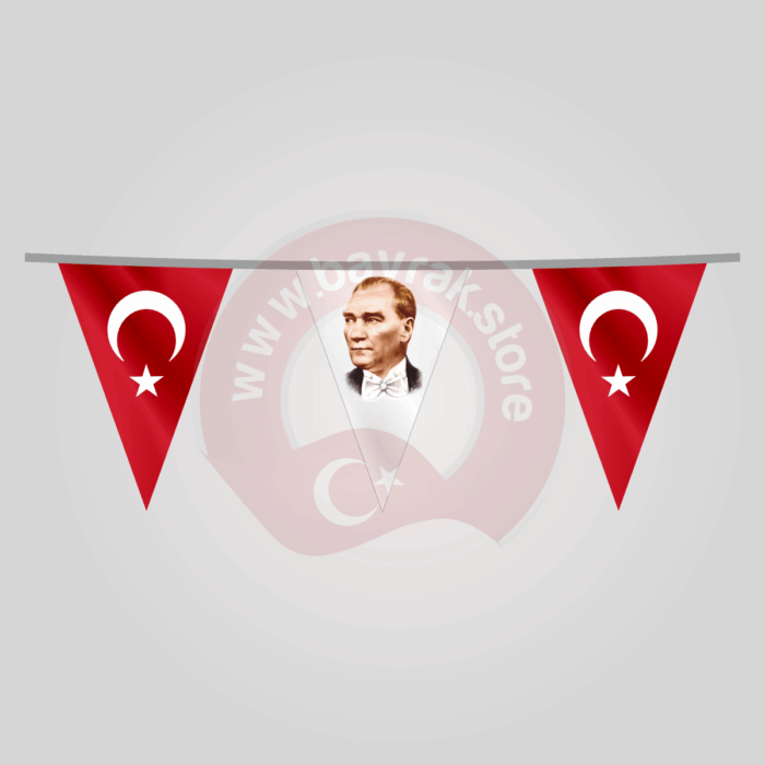 İpe Dizili Üçgen Türk - Atatürk - 2No - Görsel 1