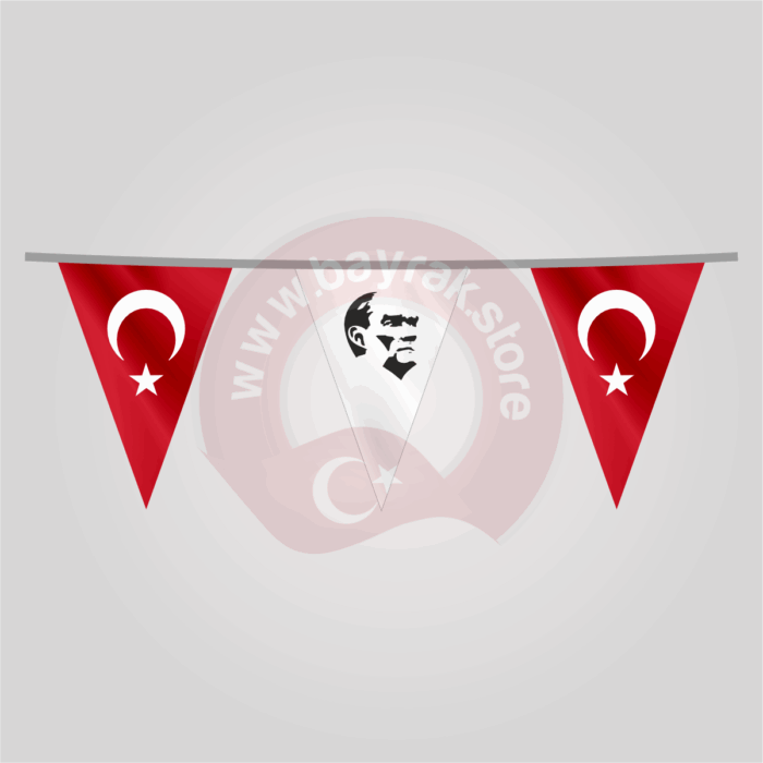 İpe Dizili Üçgen Türk - Atatürk - 1No - Görsel 1