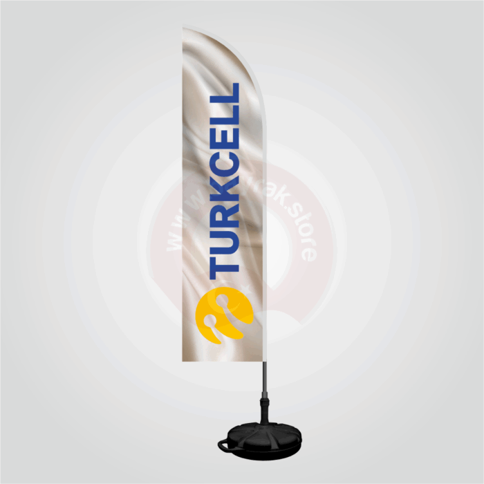Turkcell Yelken Bayrak - Beyaz - Görsel 1
