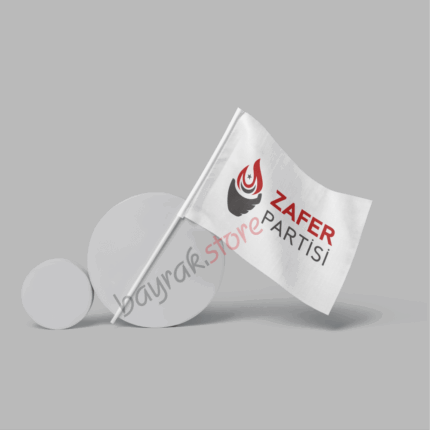 Zafer Partisi 50x75 Raşel Sopalı Bayrak