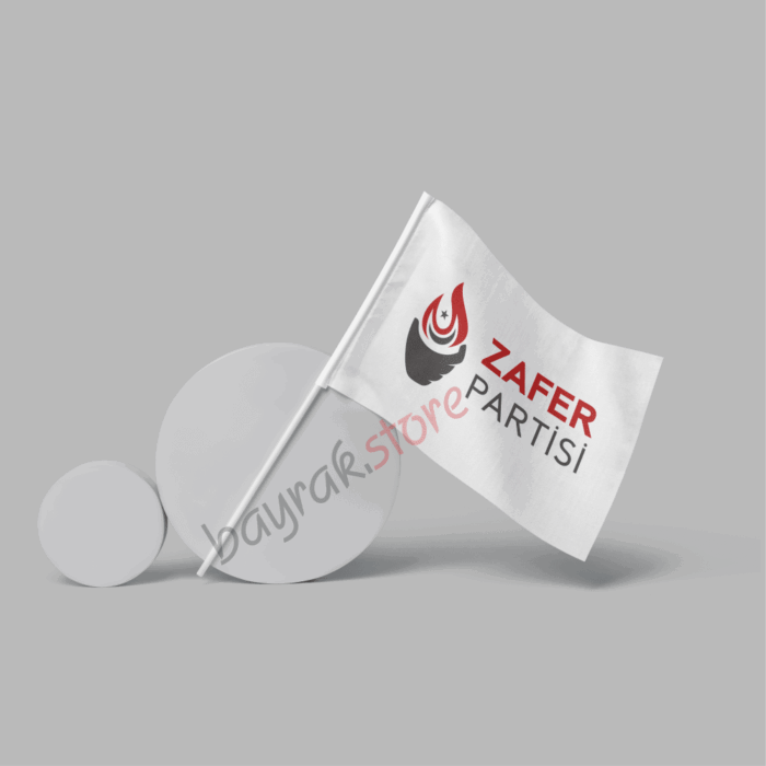 Zafer Partisi 50x75 Raşel Sopalı Bayrak - Görsel 1