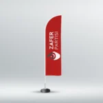 Zafer Partisi  Yelken Bayrak Kırmızı (75x300)